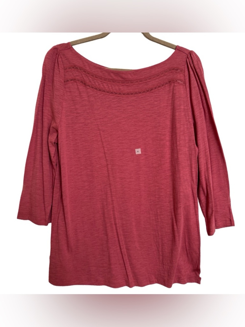 NWT Ann Taylor Loft pink coral 3/4 sleeve lace top SZ XL X-Large